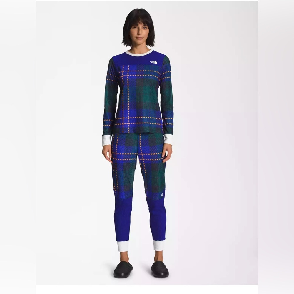The North Face Printed Waffle Baselayer Set Plaid Size SM Icon Plaid Print